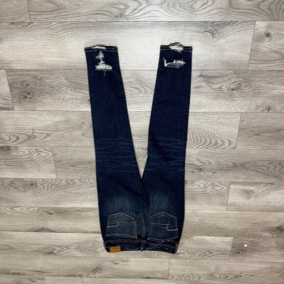 American Eagle Super Stretch X Distressed Skinny Jeans Size 6 Ripped Dark Wash - Picture 15 of 15